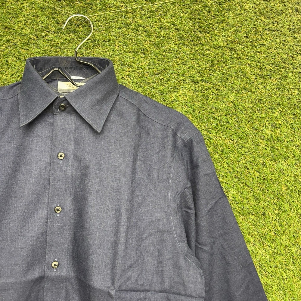 Daniel Cremieux Dress Shirt Mens 15 1/2 33 Blue Pima Cotton Long Sleeve Button